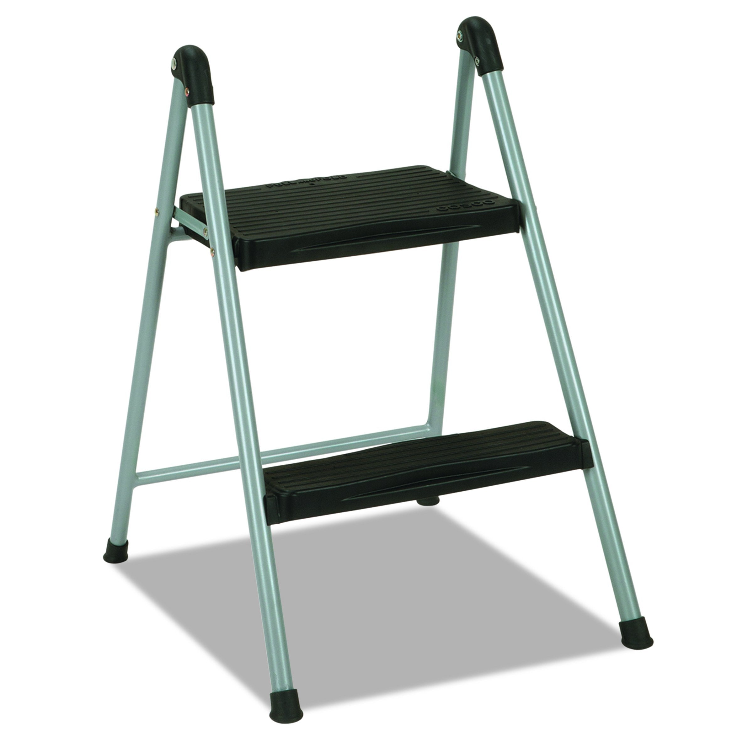 Cosco 11024PBL1E Platinum, Black Folding Step Stool, 2-Step, 200 lb., 16 9/10' Working Height